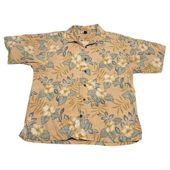 Tommy Bahama 100% Silk Floral Print Hawaiian Shirt‎ Adult Large - Picture 1 of 6